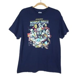 Star Wars The Mandalorian Navy Blue T-shirt, Men's Large, Like New